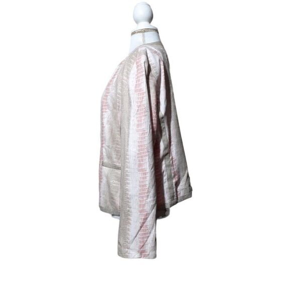 City Girl 2 Pc Women's set Jacket & Blouse Snake Print Pink Multi Color Sz Large - Picture 5 of 11